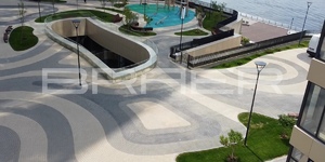 Тротуарная плитка БРАЕР Классико круговая белый серый графитовый - ЖК Акватория. Москва (2)