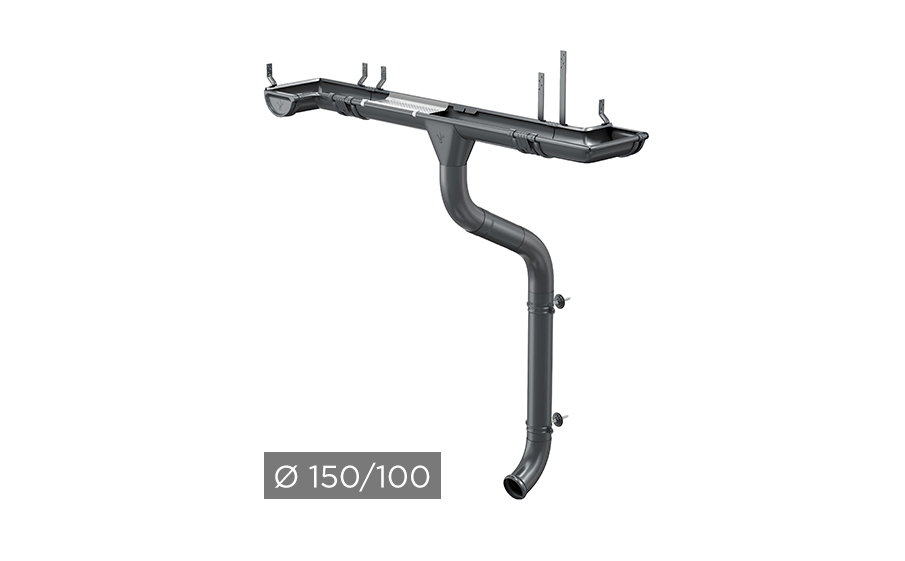 Водосточная система AQUASYSTEM PU 150/100 мм RAL 7024 в Саратове