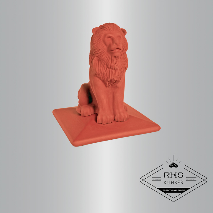 ᐉ Клинкерный оголовник на столб, Lion 01, Ruby red в Саратове