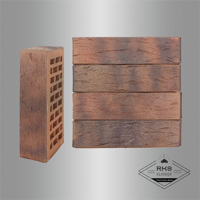 Кирпич облицовочный ЛСР, Ореховый флэш, Рустик, 1НФ в Саратове