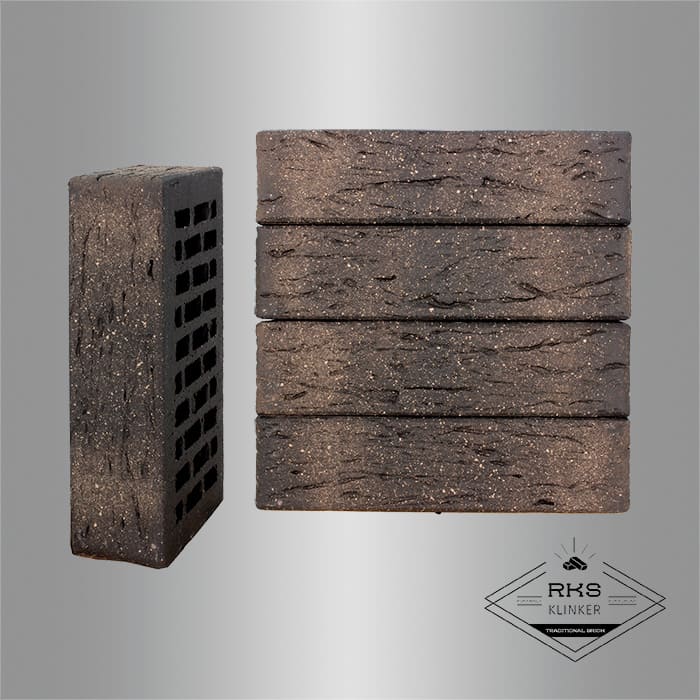 Кирпич облицовочный ЛСР, Графитовый с посыпкой, Рустик, 1НФ в Саратове