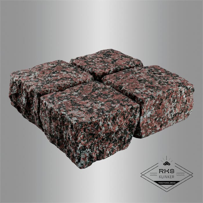 Гранитная брусчатка Гранатовый амфиболит, Колотая, 100x100 мм в Саратове