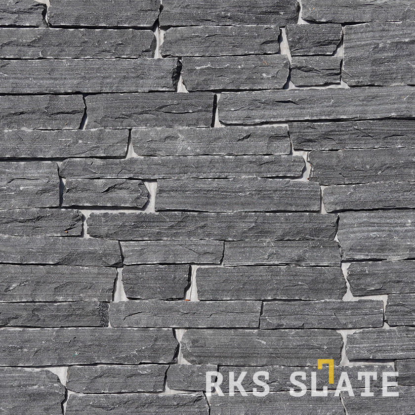 Фасадный облицовочный камень Monsoon Black Quartz Strips в Саратове