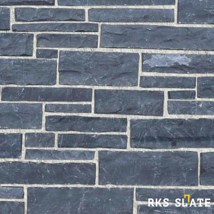 Фасадный облицовочный камень Black Slate Strips в Саратове