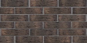 Кирпич облицовочный ЛСР, Графитовый с посыпкой, Рустик, 1НФ на сером шве