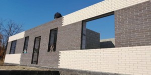Кирпич облицовочный ЛСР Белый гладкий в сочетании с черным - фото фасада дома (5)