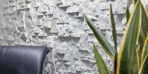 Белый камень для стен в интерьере купить 3D панели RKS SLATE Кварцит White Quartz Modern (4)