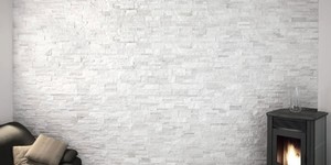 Белый камень для стен в интерьере купить 3D панели RKS SLATE Кварцит White Quartz Modern (5)