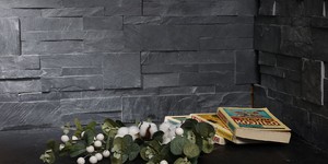 Декоративный камень для стен интерьера заказать 3D панели RKS SLATE Сланец Black Slate Modern (3)