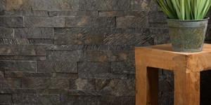 Каменные стены в интерьере фото 3D панели RKS SLATE Кварцит Deoli Green Natural купить