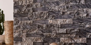 Камень для стен интерьера купить 3D панели Мрамор RKS Slate Woody Grey Classic фото после ремонта (5)