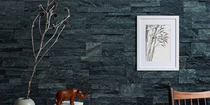 Натуральный камень на стену в интерьере купить 3D панели RKS SLATE Сланец Black Quartz Modern (7)