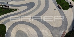 Тротуарная плитка БРАЕР Классико круговая белый серый графитовый - узоры для тротуара и дорожек (1)